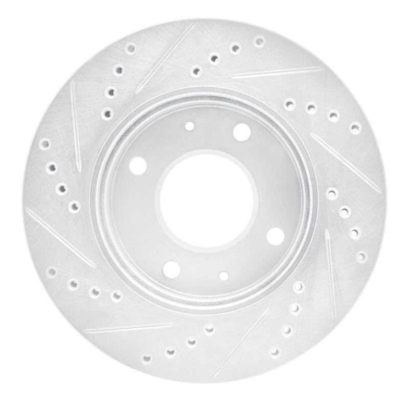Hyundai Sonata Brake Rotor (1) - Front Right - R1 Concepts - Drilled & Slotted - Silver - `01-`03